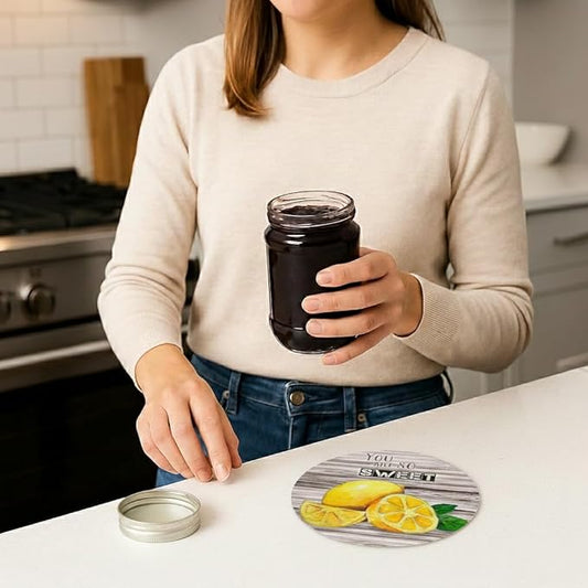 Andreas Silicone Jar Opener, Sweet Lemon – 6.25" Non-Slip Lid Gripper & Garlic Peeler, Dishwasher Safe, Multi-Use, Durable Silicone & Fabric, Made in the USA, JO-GGLE