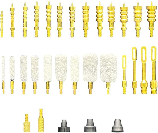 Universal Gun Cleaning Kit Accessories for Handgun & Shotgun – Multi-Caliber Brushes, Mops & Jags