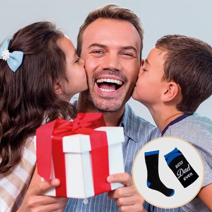 Fathers Day dad gifts christmas Birthday Best Dad Ever Funny Outdoor Hobby Sports Themed Novelty Socks Gift for Men