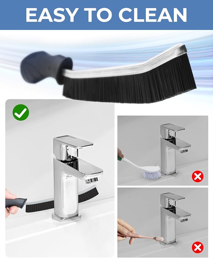 CLEANGOR Crevice Cleaning Brushes, Cleaner Scrub Brush Tool for Crevice | Hard to Reach Tight Space, Home Essentials, Cleaning Supplies for Shower, Bathroom, Kitchen, Toilet, Window