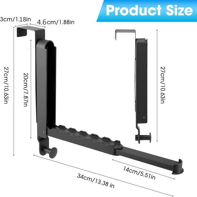 Over The Door Drying Rack, 2 Pack Grey Foldable Clothes Hanger Doors Hooks | Fits Doors Up To 1.88", Foldable Design, 6 Anti-Slip Slots with Extra Hanging Rod, Door Organizer Rack for Laundry Clothes