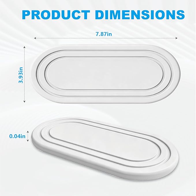2PCS Water Absorbing Stone Tray, Quick Drying Diatomite Bathroom Tray, Drying Stone for Kitchen Counter, Soap Dish Dispenser Vanity Organizer