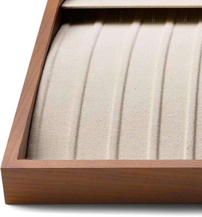 Oirlv Wood 13 Grids Necklace/Bracelet/Pendant Display Tray Jewelry Drawer Organizer Stackable Jewelry Trays (Creamy-white) | Stackable Design,for Jewelry Necklaces Bracelets and Watches,Organizing and Presentinge Legantly on Dressers&in Dresser