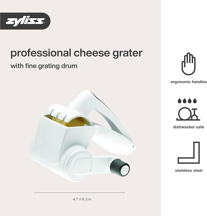 Zyliss Classic Rotary Cheese Grater - NSF Restaurant Certified