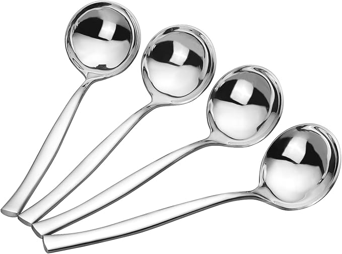 Pekky Small Soup Ladle Spoon, Stainless Steel Gravy Ladle Spoon Set, 4 Pieces