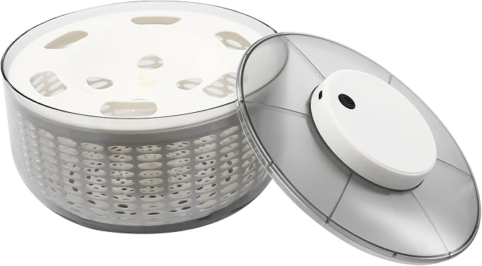 Electric Salad Spinner Lettuce Dryer, 6L Large Capacity Lettuce Spinner Multifunctional Fruit Washer, One-handed Easy Press Vegetable Dryer Salad Mixer for Greens, Herb, Berry, Fruits,Vegetable Washer