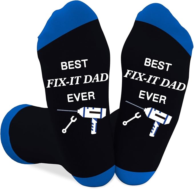 Fathers Day dad gifts christmas Birthday Best Dad Ever Funny Outdoor Hobby Sports Themed Novelty Socks Gift for Men