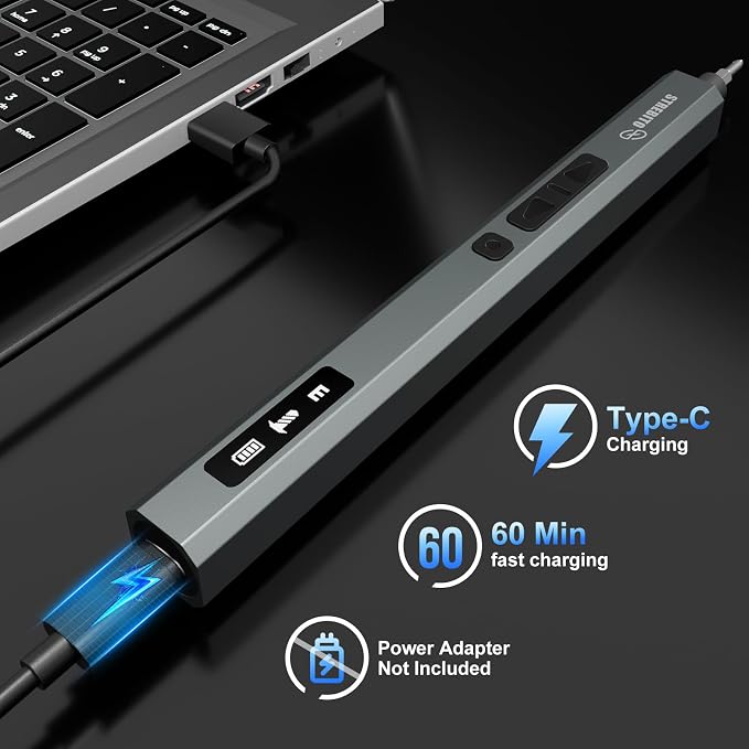 STREBITO 144-Piece Upgraded Electric Screwdriver | Max 0.7 N.m, 120 Magnetic Bits, 5-gear Torque Adjustment, Precision Screwdriver Set, Repair Tool Kit for Electronics and PC