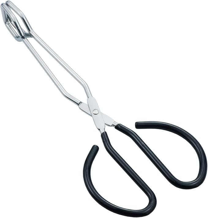 HINMAY 10-Inch Kitchen Scissor Tongs Stainless Steel Scissor Cooking Tongs
