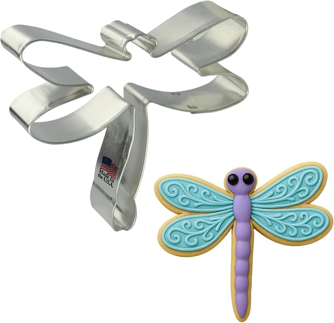 Foose Cookie Cutter 7 Piece Insect 3.5 in Dragonfly, 4.25 in Caterpillar, 3 in Ladybug, 4.5 in Butterfly, 3.5 in Grasshopper, 4.25 in Snail, 3.25 in Mushroom - USA Made