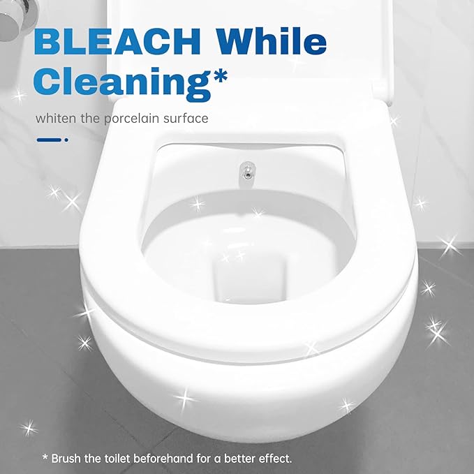 Vacplus Toilet Bowl Cleaner Tablets 50 PACK, Automatic Toilet Bowl Cleaners with Bleach for Deodorizing and Descaling, Bathroom Cleaner Against Tough Stains