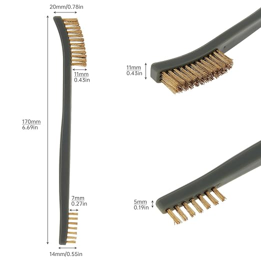 Mini Wire Brush Set, Paint and Dirt Remover, Cleaning Welding Slag and Rust, Handy Steel / Nylon / Brass Brush Suitable for Cleaning Paint / Dirt (6)