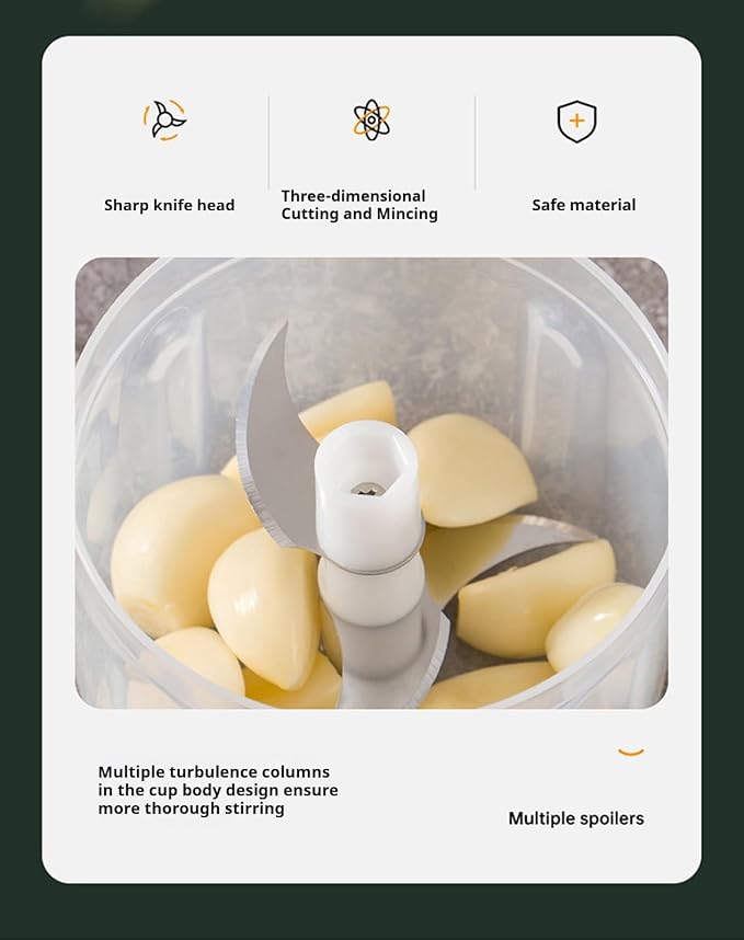3-Speed Manual Food Chopper-Hand Crank Vegetable Chopper & Garlic Mincer for Effortless Dicing of Onions, Nuts, and Salsa - Compact Kitchen Gadget (250ML)