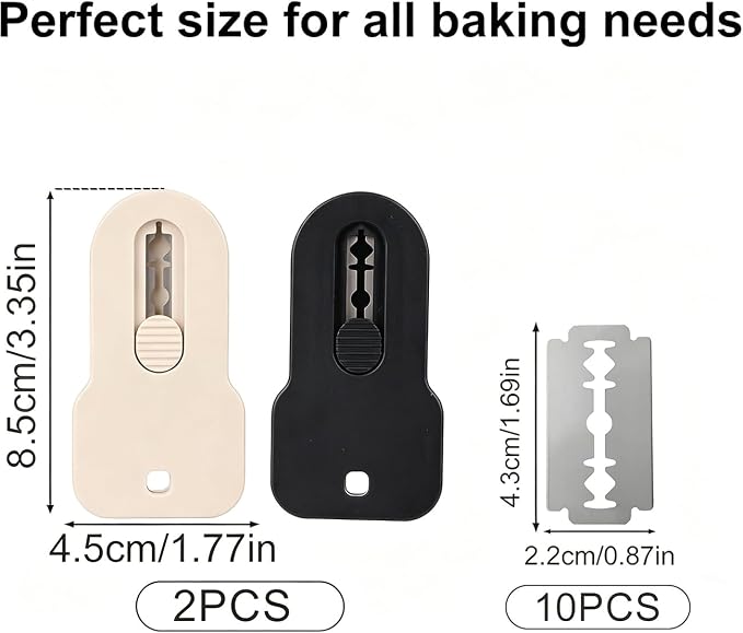 AMLLLC 2PCS Bread Lame Sourdough Scoring Tool - Magnetic Dough Scoring Tool with Blade Lock,Scoring Knife for Bread Baking,Bread Razor for Homemade Sourdough Scorer Tool,Includes 10 Razor Blades