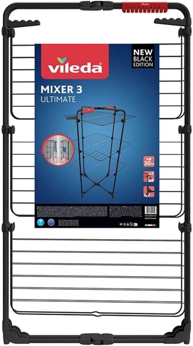 Vileda Mixer 3 Ultimate Tower Clothes Airer, Drying Rack, Clothes Hanger, 174077