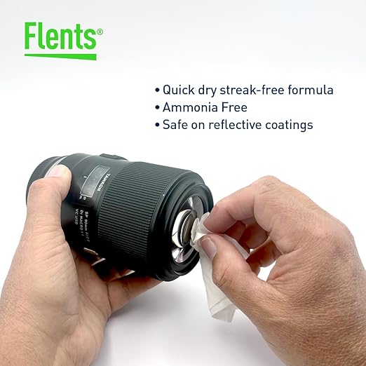 Flents Lens Wipes, Wipe 'N Clear Basic, 200 Count, Pre-Moistened | Streak-Free, Safe for Glasses, Sunglasses, Gentle Cleaning, Clear Vision, Streak-Free, Individually Wrapped for Travel