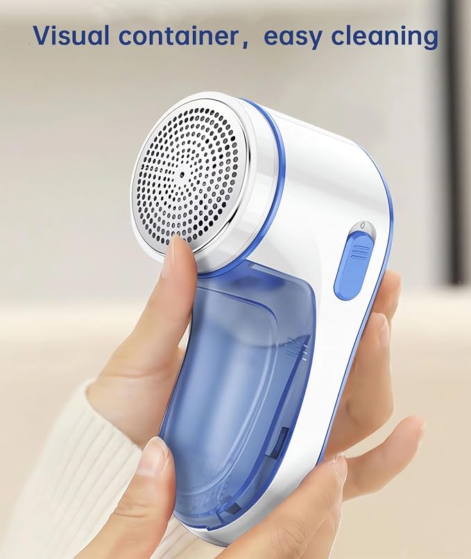 Fabric Shaver, Electric Lint Remover for Clothes & Furniture, Sweater Shaver & Pilling Remover, Depiller with 2 Extra Blades Included, Lint Shaver for Clothing - Battery Operated
