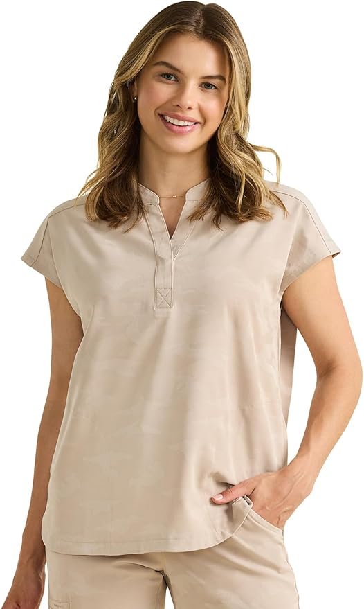 Healing Hands Purple Label Scrub Top for Women Modern Fit Tee | 2 Functional Pockets, Moisture Wicking Fabric, 360° Stretch, Quick Dry Performance, Back Yoke, Rounded Hem, Easy Care