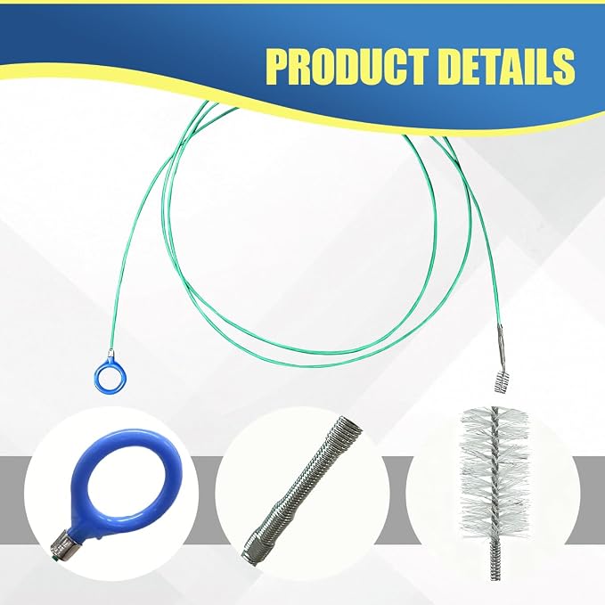 YoRise Car Sunroof Drain Cleaning Tool, 118 Inch Slim & Long Tube Cleaning Brush, No-Scratch Automotive Windshield Wiper Drain Hole Cleaner Brush, Flexible Vehicle Pipe Dredging Tool(2PCS)