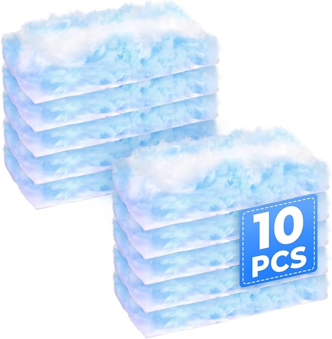 10 Pack Duster Refills Compatible with Swiffer, Disposable Microfiber Replacement Heads for Multi-Surface Cleaning on Blinds, Furniture & Fans, Blue (No Handle) | Made of electrostatic microfiber. Ideal for dust on furniture, blinds & fans. Perfect for...