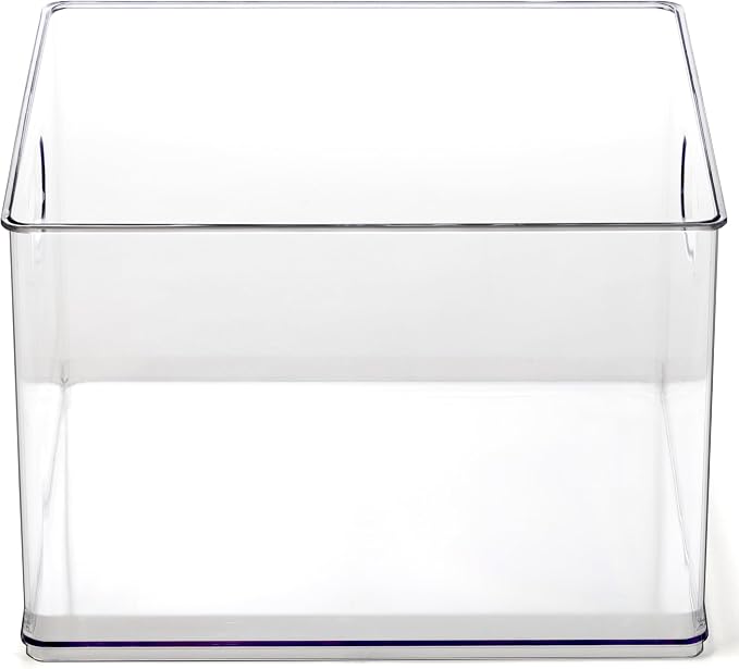 BINO | Stackable Plastic Storage Bins, Clear | THE CLARUS COLLECTION | Pantry Organizers and Storage Containers | Fridge Organizer Bins | Kitchen Cabinet Organizer | Medicine Cabinet Bin