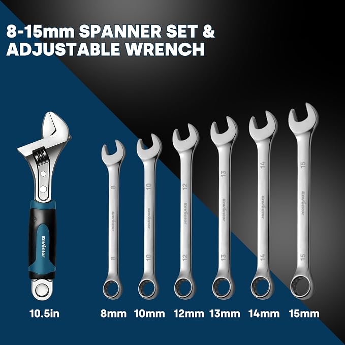Enventor Tool Set with Molded Storage Case, 220 Pieces, Blue | 24-tooth Ratchet, Metric Sockets, Extension Bar and Adapter, for Home Repairs, DIY Projects and Auto Maintenance