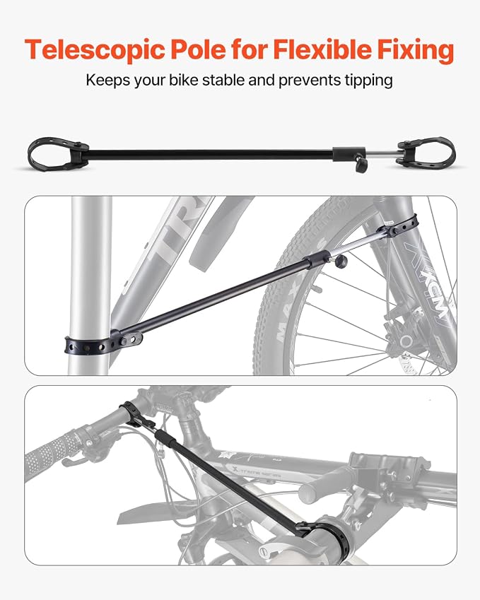 VEVOR Bike Repair Stand, Max. 110 lb Heavy-duty Bicycle Work Stand with 40.3-59.4 in Adjustable Height & Large Tool Tray, Foldable Ebike Maintenance Rack, Shop Home Mechanics for Mountain Road Bike