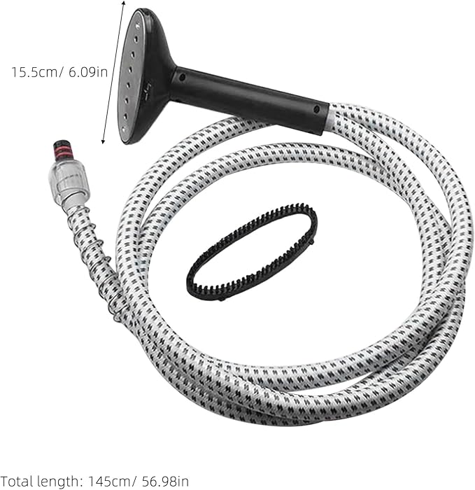 HANABASS Garment Steamer Replacement Hose and Nozzle with Brush Head, Universal Steamer Air Pipe Accessory, Buckle Style for Home and Travel Use