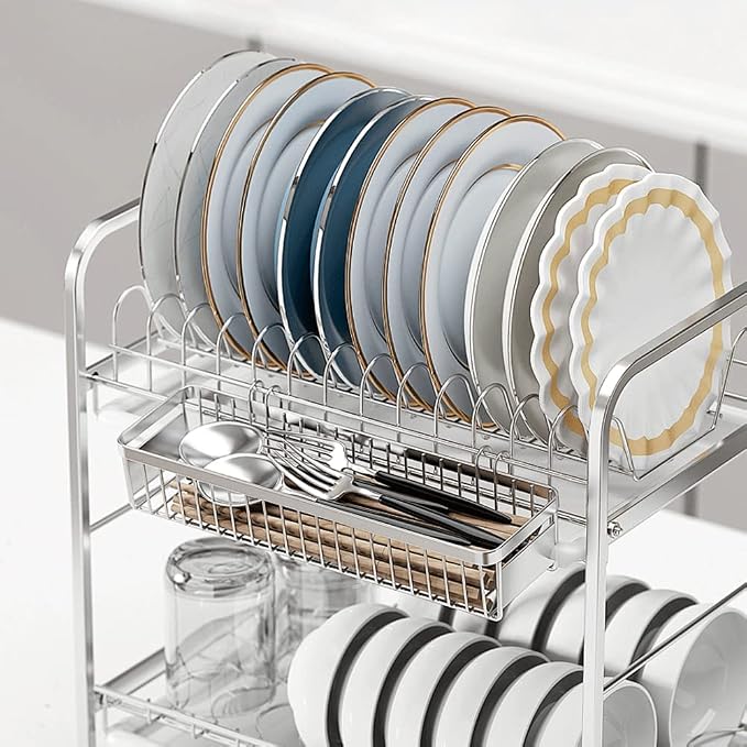 Drawer Silverware Organizer, Utensil Mesh Organizer for Chopsticks/Spoon/Fork/Knife, SUS304 Stainless Steel Drawer Utensil Drying Rack