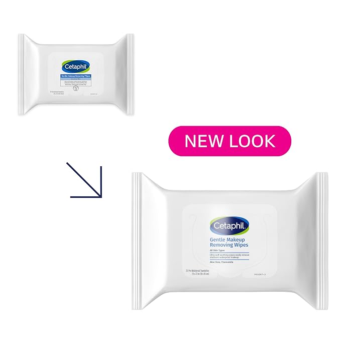 Cetaphil Gentle Makeup Removing Face Wipes,Daily Cleansing Facial Towelettes Gently Remove Makeup,Fragrance and Alcohol Free,25 Count (Pack of 12)