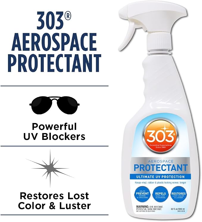 303 Aerospace Protectant for Vinyl, Plastic & Rubber, 32 oz 6-Pack | Provides UV protection while helping prevent fading, cracking, and discoloration.