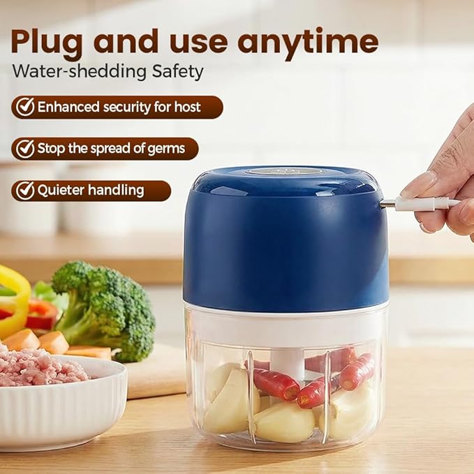 Electric Garlic Chopper, 2026 New Mini Food Processor & Food Chopper for Kitchen, Portable Cordless Garlic Mincer, Rapidly Garlic Minces Ginger Onion Chili Veggie (Green，250ml)
