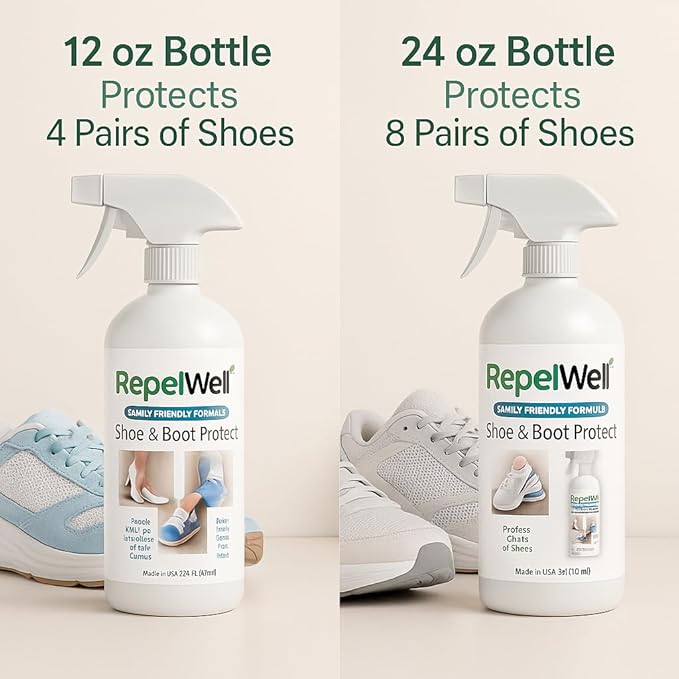 Non Toxic Shoe & Boot Protector Spray, Water & Stain Repellent, 12 oz | Helps repel water, mud, salt, dirt and everyday stains from shoes and boots.