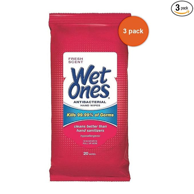 20CT Wet Ones Wipes - Pack of 3