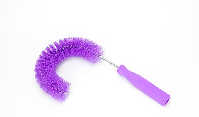 SPARTA Plastic Hook Dusting Brush, Clean-In-Place, Galvanized Wire with Threaded Hole for Dusting Surface of Curved Drains and Pipes, 11.5 Inch Length, Purple, (Pack of 12)