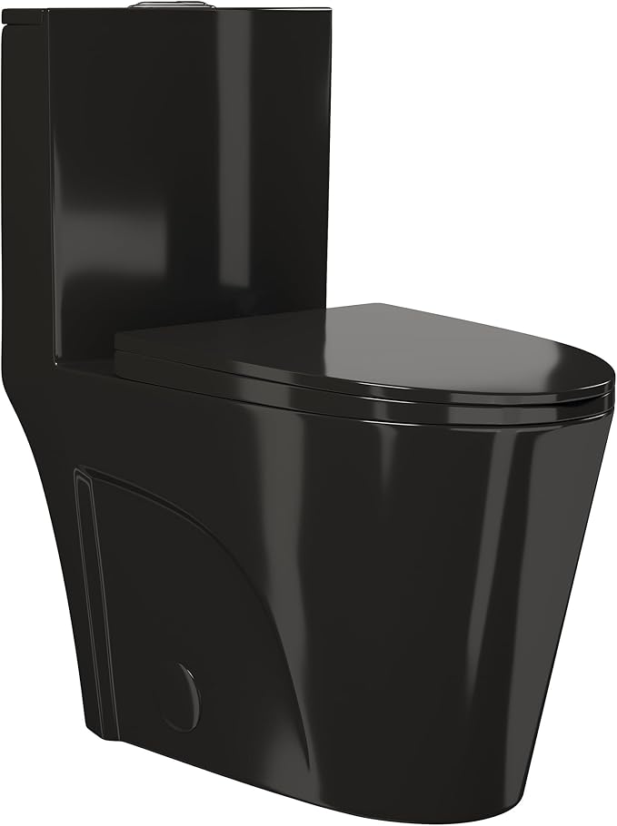St. Tropez One Piece Elongated Toilet Vortex™ Flush in Glossy Black 1.1/1.6 gpf