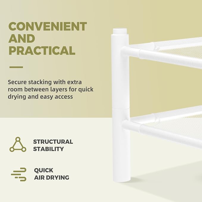 Sweater Drying Rack, 2-Pack Stackable Flat Clothes Drying Rack, Laundry Drying Rack, Mesh Air Flat Dryer, Portable Dry Rack for Indoor & Outdoor