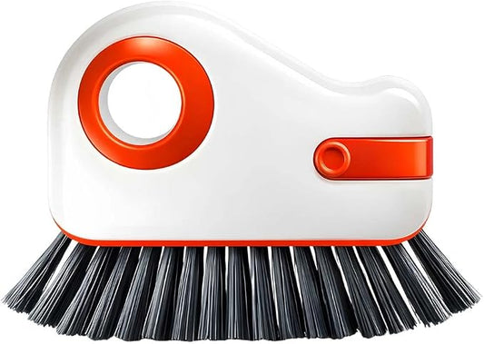 2 in 1 Cleaning Brush Window Track Cleaning Tools, Multifunction Hard Bristle Crevice Cleaner Brush with Hidden Scraper, Grout Cleaner Grip Brush for Sliding Door Track (1, A)