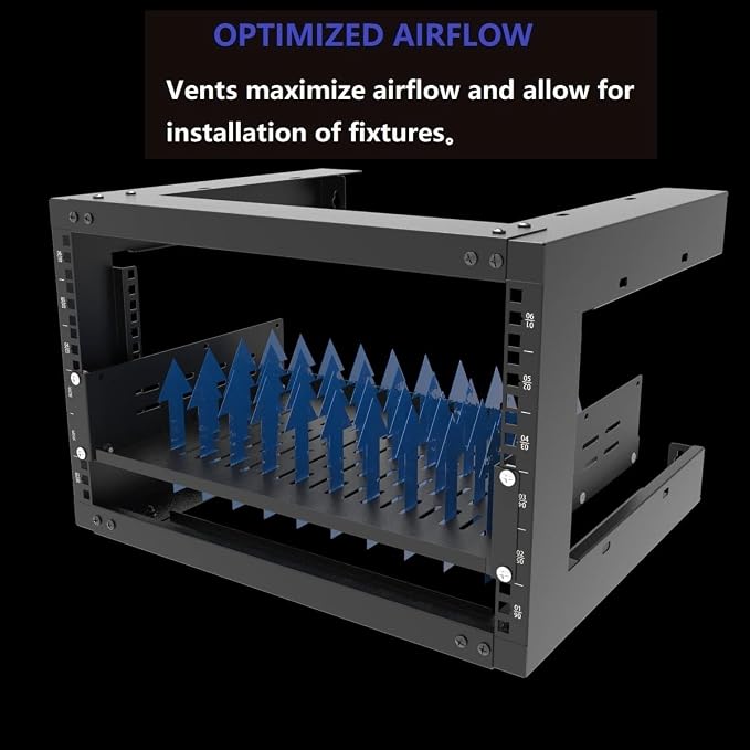 2U 19" Universal Vented Rack Mount Cantilever Server Shelf | 12 Inch Deep-Disassembled Black (2U12InD)