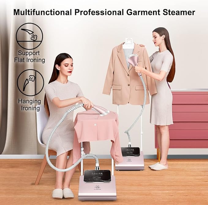 3-in-1 Steam Iron – Adjustable Angle and Height for Horizontal, Vertical, and Inclined Use, 6 Steam Levels, 2.5L Large Water Tank, 2100W Fast Heating，champagne