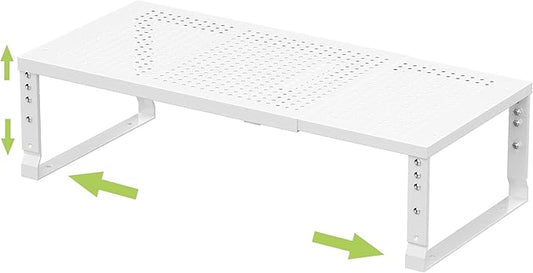 Jojocross Expandable Adjustable Stackable Kitchen Organizer, Spice Rack,Metal Pantry Storage Shelves Racks,Counter Shelf for Cabinets, Countertop, Cupboard (1 Pack/Large/White)