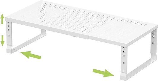 Jojocross Expandable Adjustable Stackable Kitchen Organizer, Spice Rack,Metal Pantry Storage Shelves Racks,Counter Shelf for Cabinets, Countertop, Cupboard(1 Pack/Medium/White)