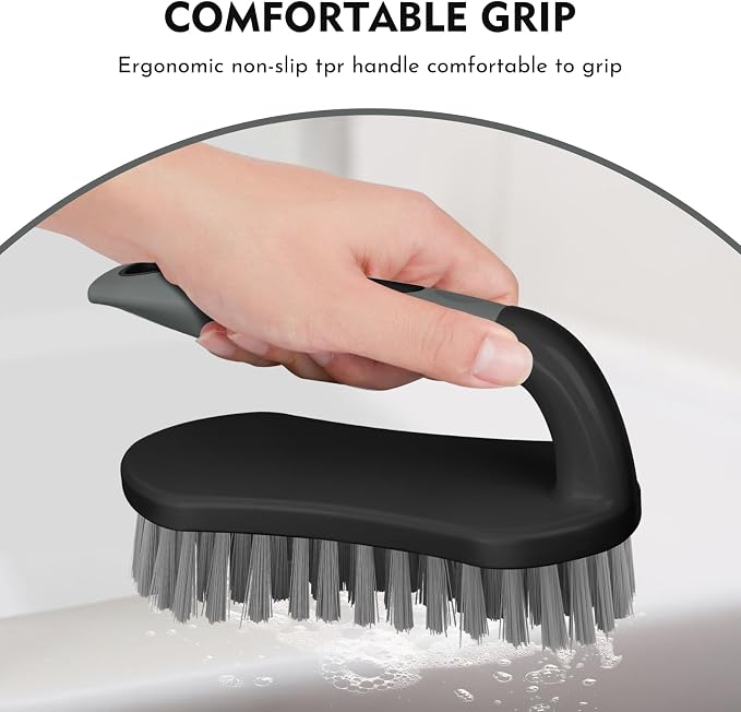SetSail Scrub Brush, Heavy-Duty Scrub Brushes for Cleaning,Black Gray