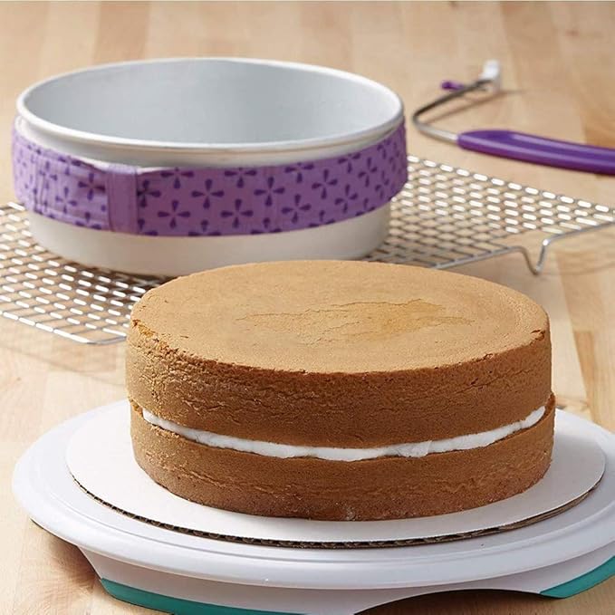 Mity rain 4-Piece Cake Pan Dampen Strips, Super Absorbent Thick Cotton Strips for Baking, Cake Leveler and Baking Supplies