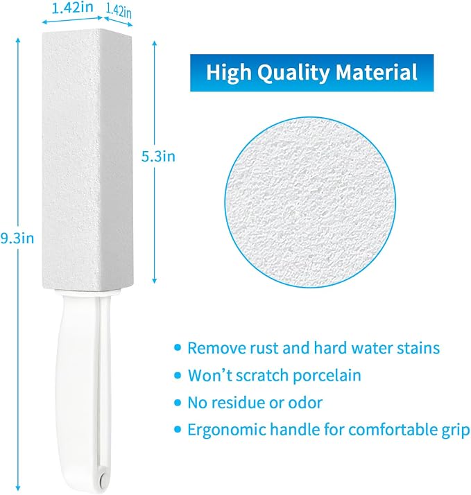 4TH Pumice Stone for Toilet Bowl Cleaning，Pumice Sticks (White)