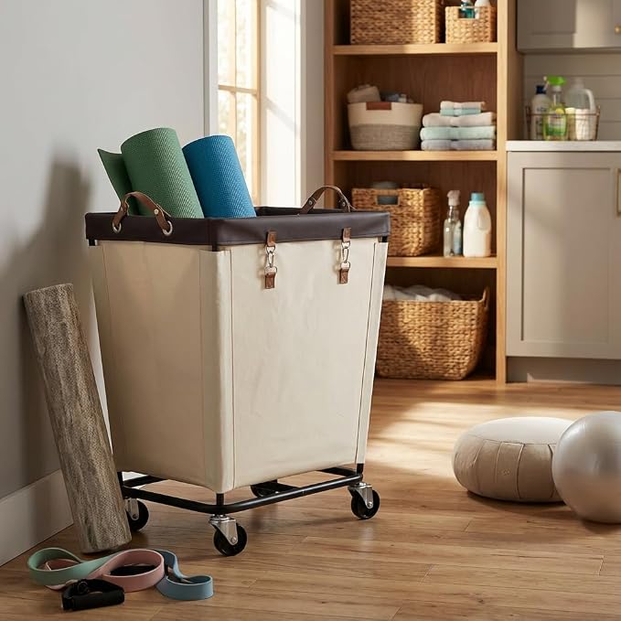 StorageWorks 210L Laundry Basket with Wheels, Rolling Hampers for Clothing