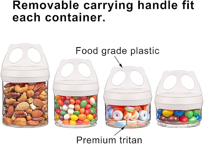 SELEWARE White Stackable Snack Containers for Kids Toddlers Adults, 31oz | Portable Food Storage Containers for Snacks Formula Powder Drinks and Travel, Twist Lock System Airtight Leak-proof BPA Free