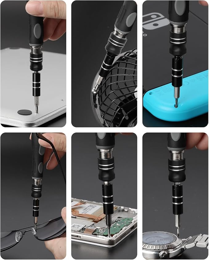 Precision Screwdriver Set - 48 in 1 screwdriver bit set Magnetic Small Screwdriver Sets with Case, mini screwdriver set for Computer, Laptop, iPhone, MacBook, PC, Game Console, Eyeglass, Black