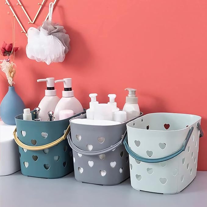 Anyoifax Portable Shower Caddy Tote Plastic Storage Basket with Handle Box Organizer Bin for Bathroom, Pantry, Kitchen, College Dorm, Garage - Grey | Bathroom Caddy Storage Tote Cleaning Supply Caddy for College Dorm, Kitchen, Pantry, Garage
