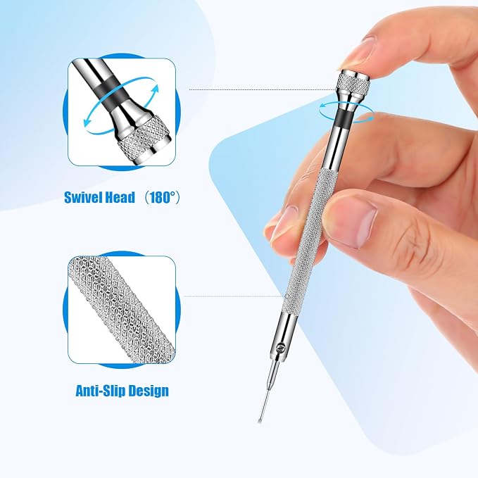 Chumia 8 Pieces Precision Watch Screwdriver Set, 1.0-2.0 mm Micro Jewelers Repair Screwdriver Set for Eyeglasses Jewelry Work, Electronics Repair(Flathead, Phillips, Watch Regulator, Remover Setter)
